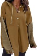Oversized Sweatshirt for Women Loose Fit Button Hooded (Style V4YR)