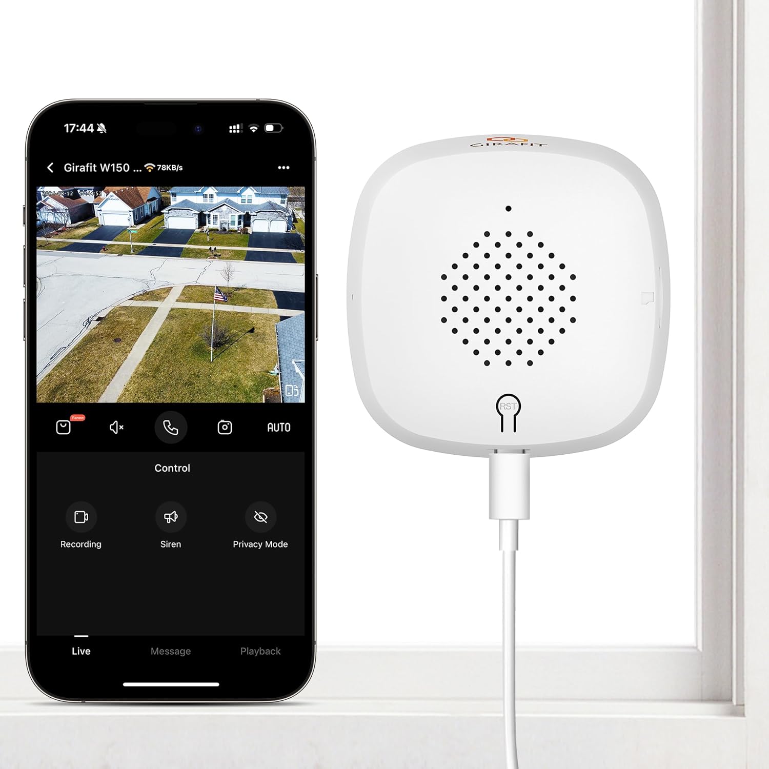 2K WiFi Window Camera with Color Night Vision