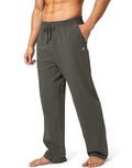 Men's Cotton Yoga Sweatpants for Men - Soft Open Bottom Lounge