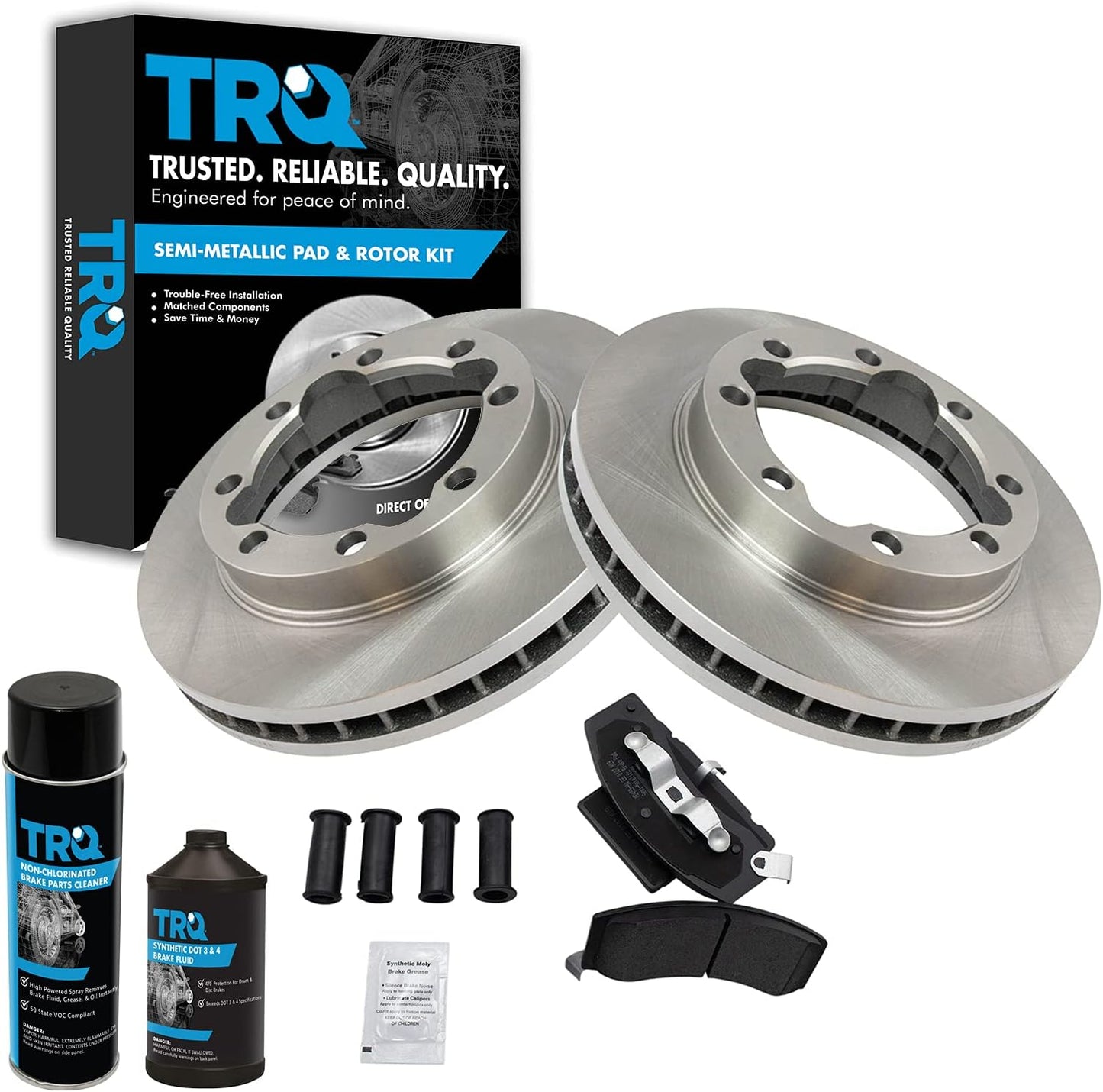 TRQ Front Brake Pad & Rotor Kit for Chevrolet and Dodge Trucks