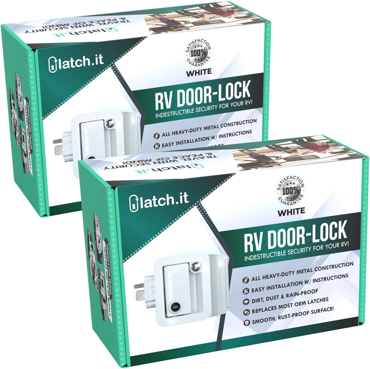 LATCH.IT White RV Door Latch - Secure Your Travel Trailer