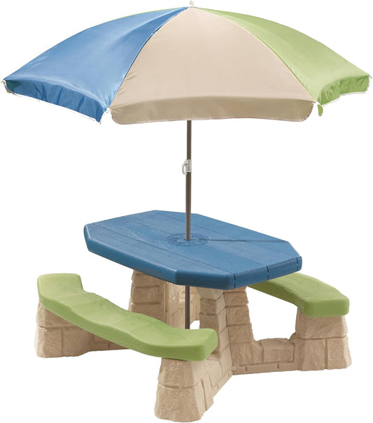 Step2 Naturally Playful Kids Picnic Table with Umbrella for Fun