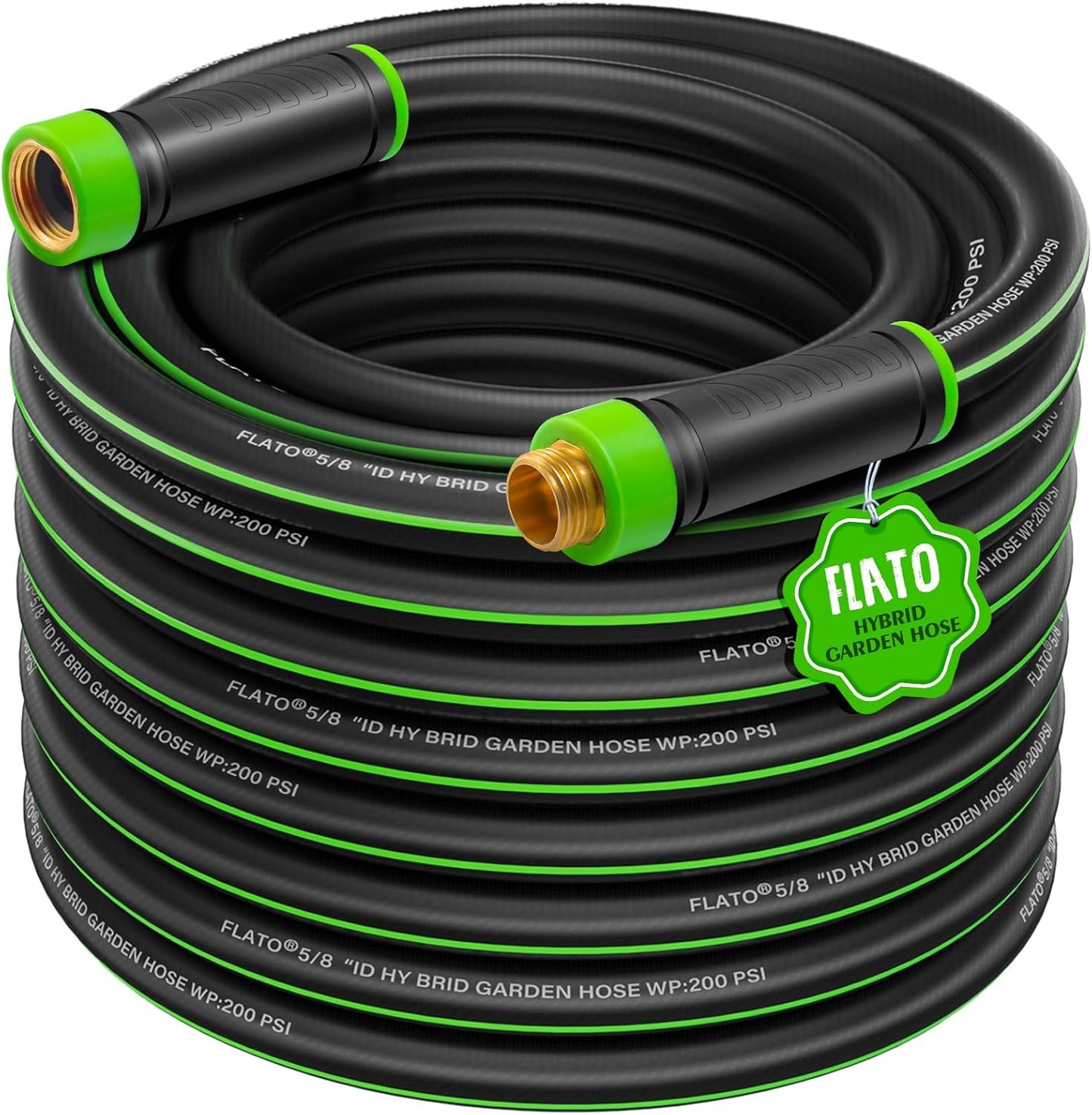 FLATO Garden Hose 5/8in x 100FT - Lightweight and Flexible Design