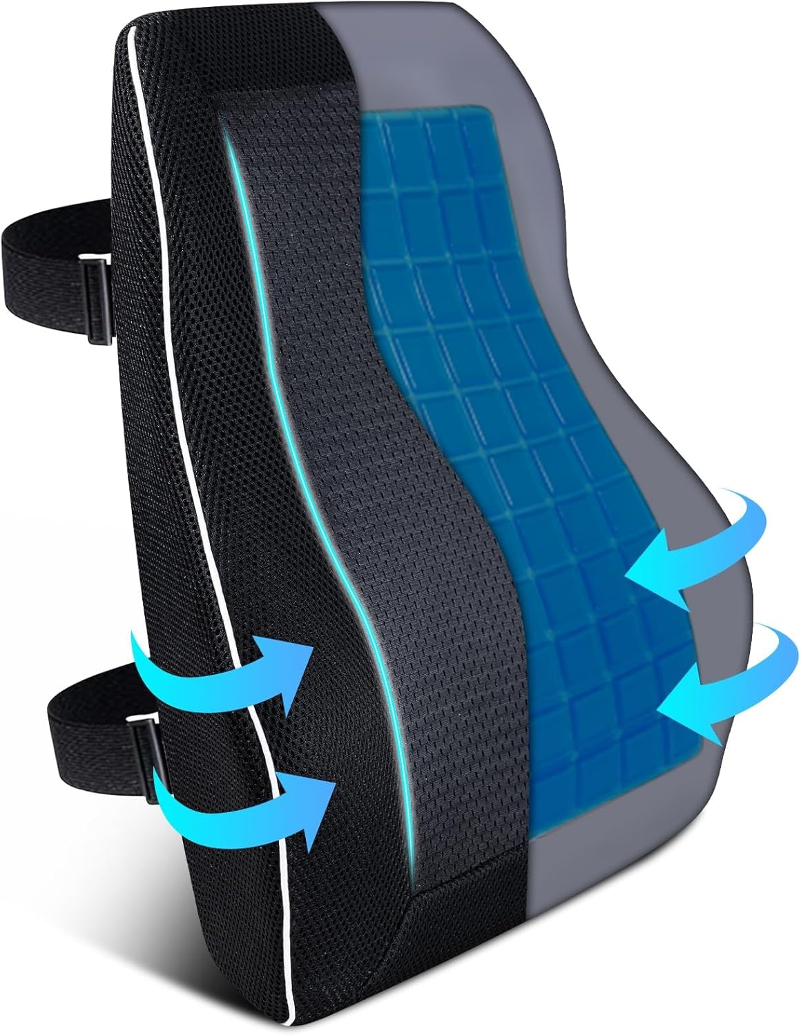 Gel Lumbar Support Pillow for Office Chair and Car Comfort