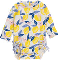 RuffleButts Baby Girls UPF 50+ Floral Long Sleeve Rash Guard - Sun