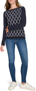 Nautica Women's Intarsia Boatneck Pullover - Cozy Long Sleeve