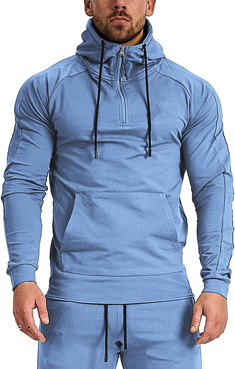 GYMELITE Men's Athletic 1/4 Zip Hoodie - Stylish Workout Essential