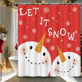 Cute Snowman Christmas Shower Curtain for Bathroom - Festive 71in x