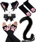 Cat Paw Thigh High Socks Gloves Set - Cute Soft 3D Toe Beans