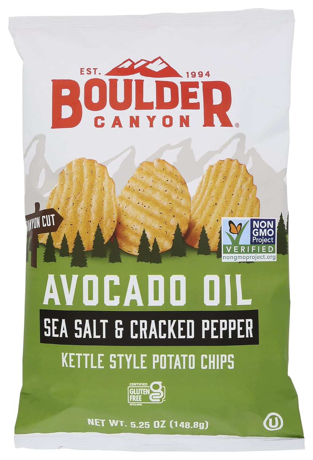 Boulder Canyon Avocado Oil Cut Sea Salt & Cracked Pepper Chips