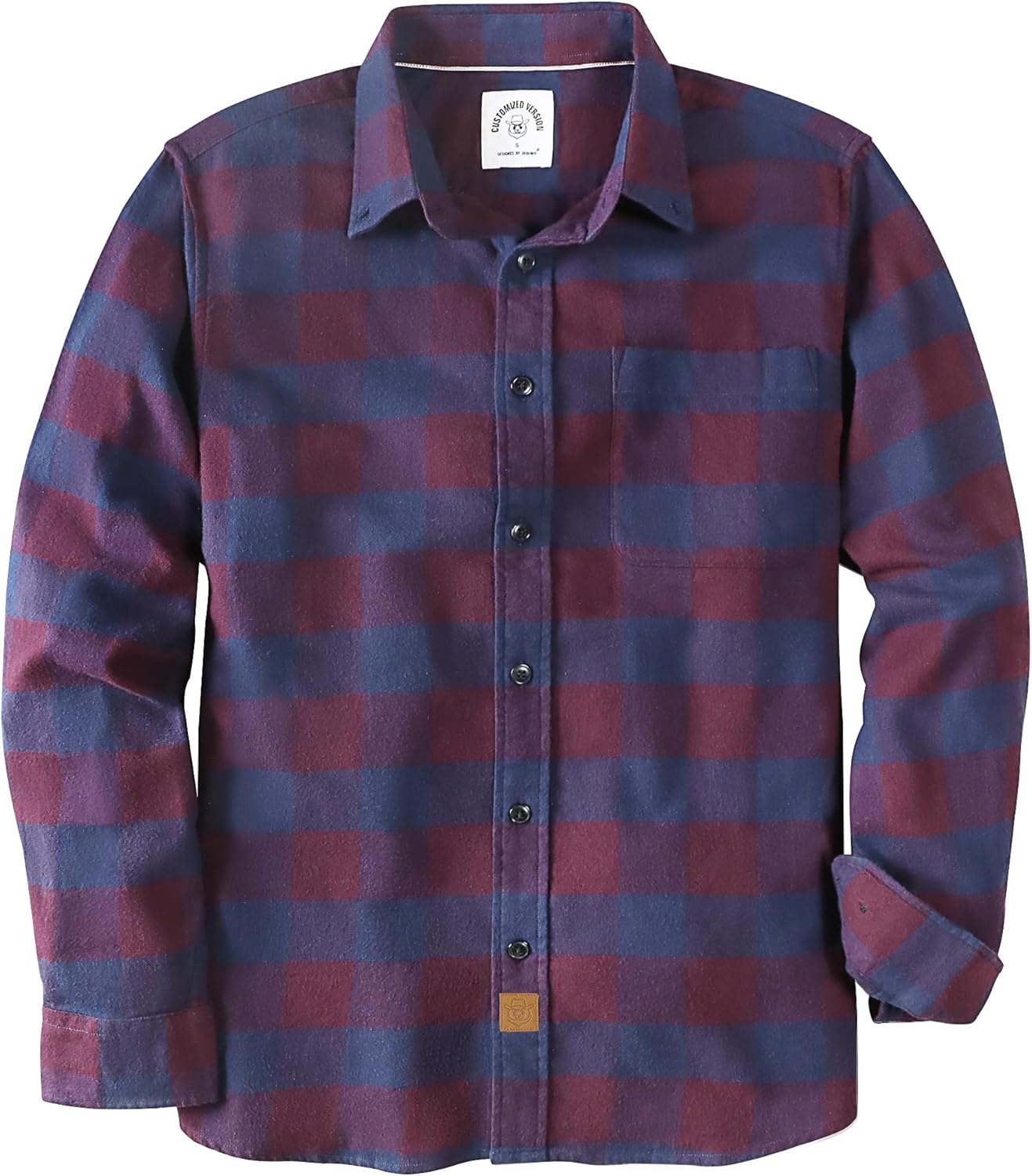 Dubinik Mens Flannel Shirt Long Sleeve Soft Cotton Casual Wear