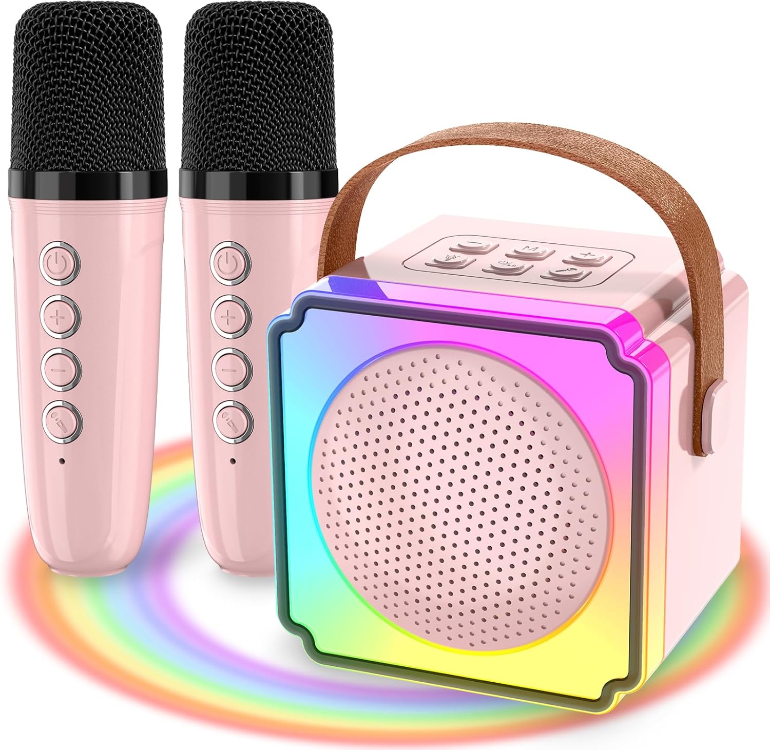 Portable Karaoke Speaker w/ 2 Mics - Fun for All Ages!