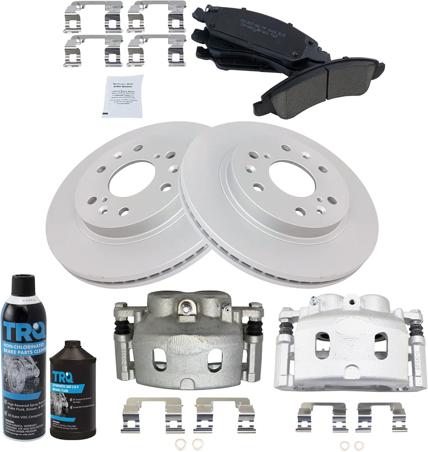 TRQ Front Ceramic Brake Pad and Rotor Kit for GM Trucks and SUVs