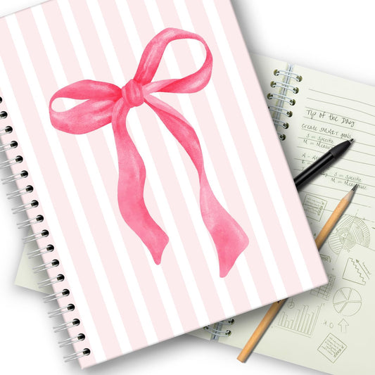 Pink Bow Spiral Notebook - Stylish & Functional!