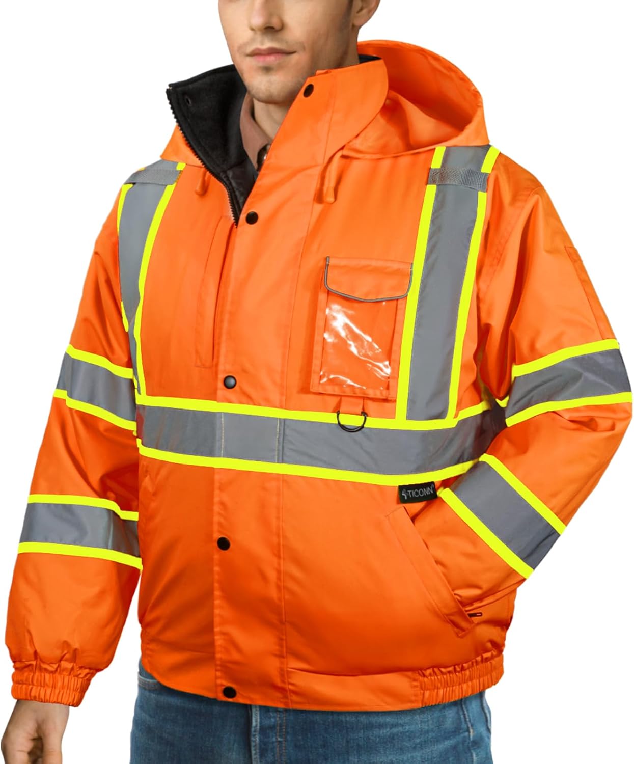 TICONN Hi Vis Rain Jacket for Safety and Comfort in Any Weather