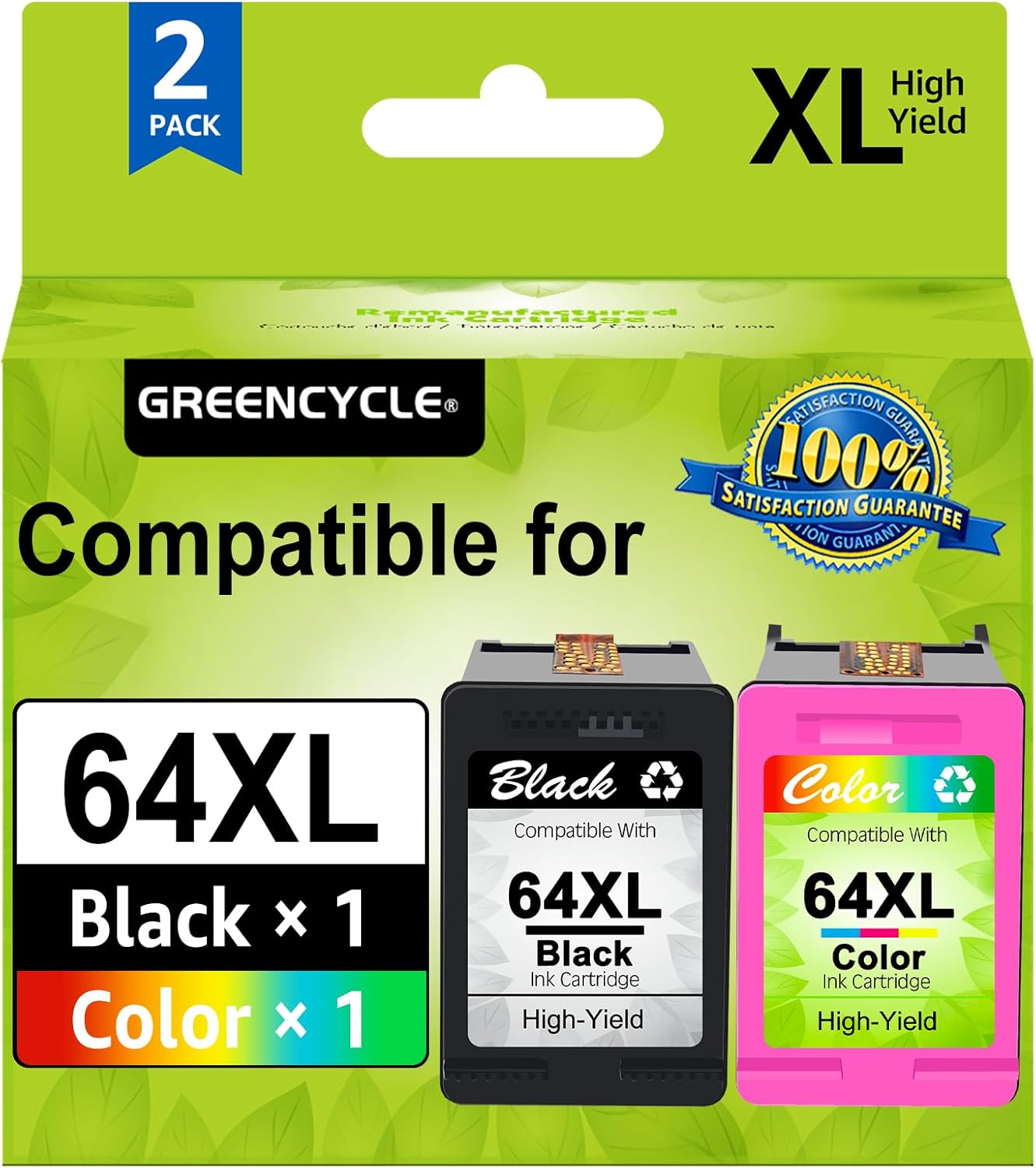 High Yield Ink Cartridge Replacement for HP 64 XL by greencycle