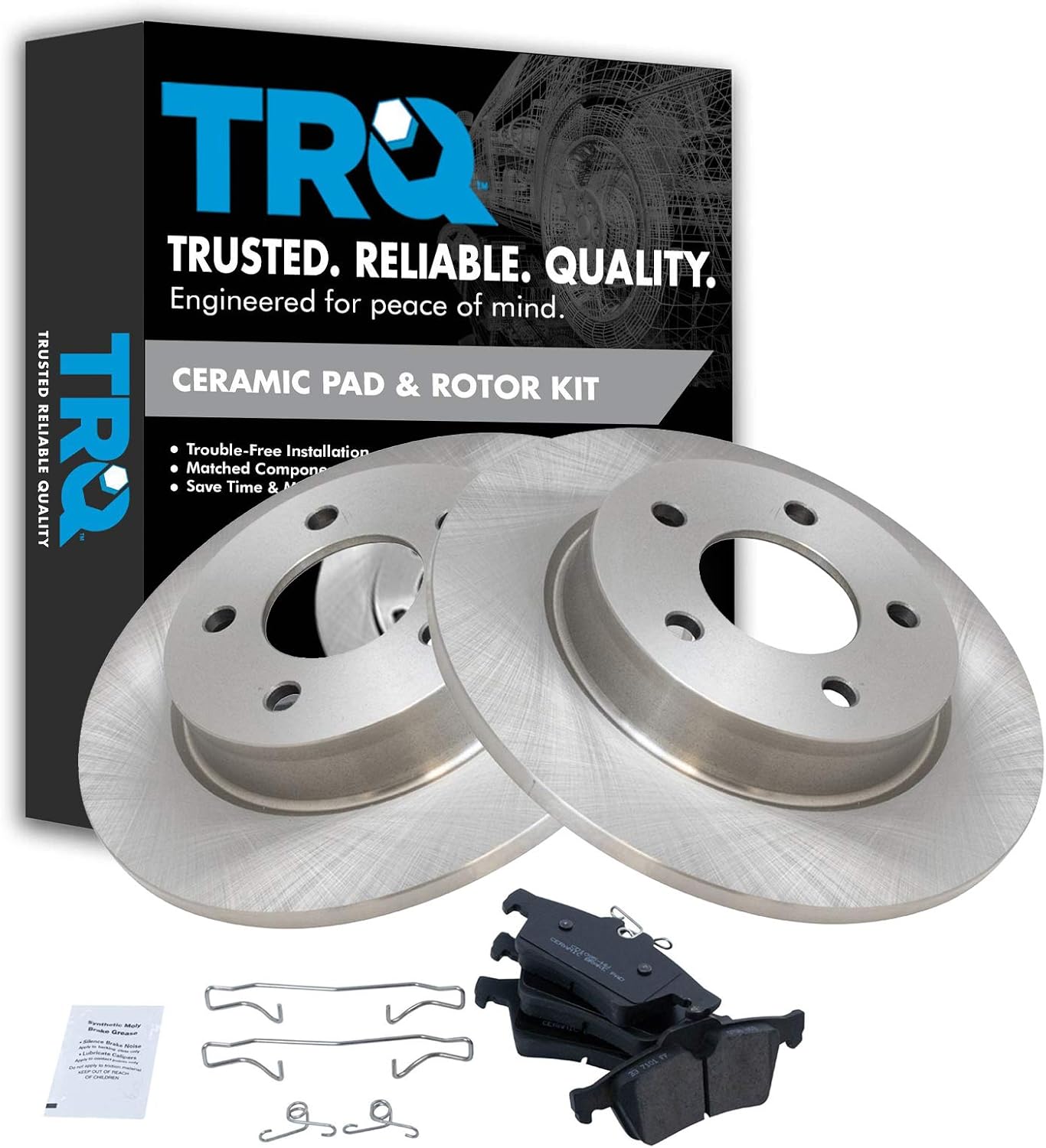 TRQ Rear Brake Pad & Rotor Kit for 2006-2013 Mazda 3