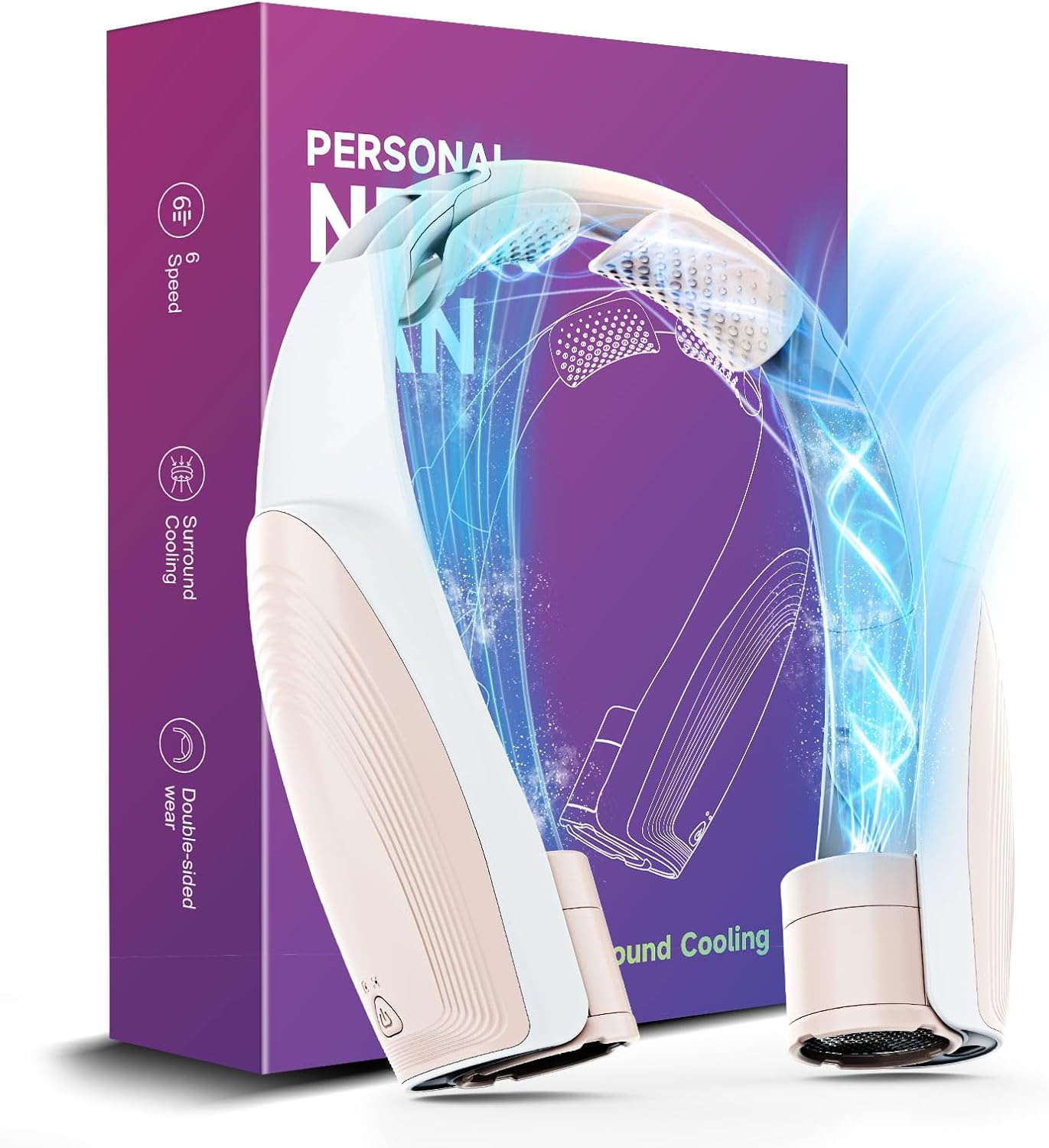 AI Portable Neck Fan with 8000mAh Battery for Ultimate Cooling