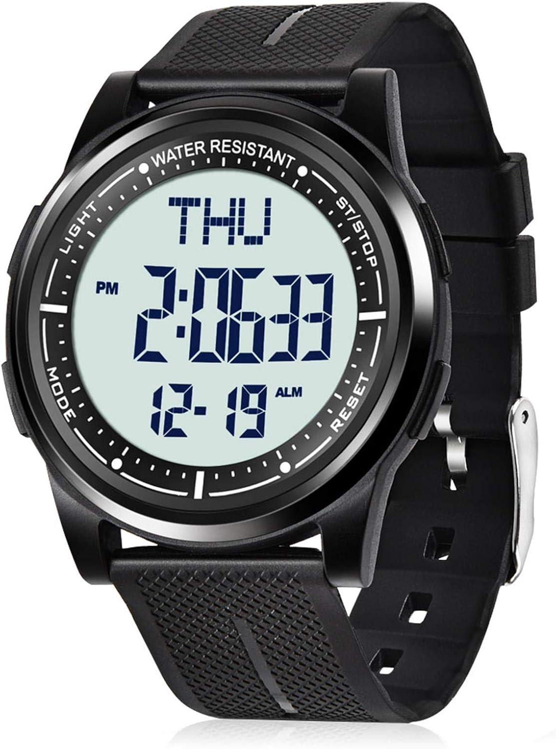 Ultra-Thin Waterproof Digital Watch - Dual Time & Stopwatch
