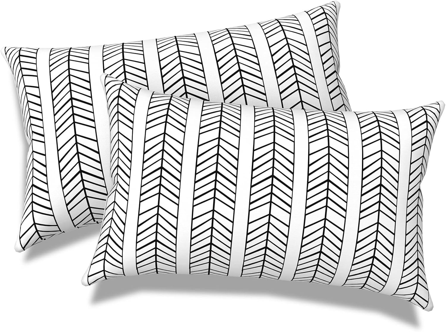 Outdoor Indoor Lumbar Pillows, Water Repellent Cushion Set