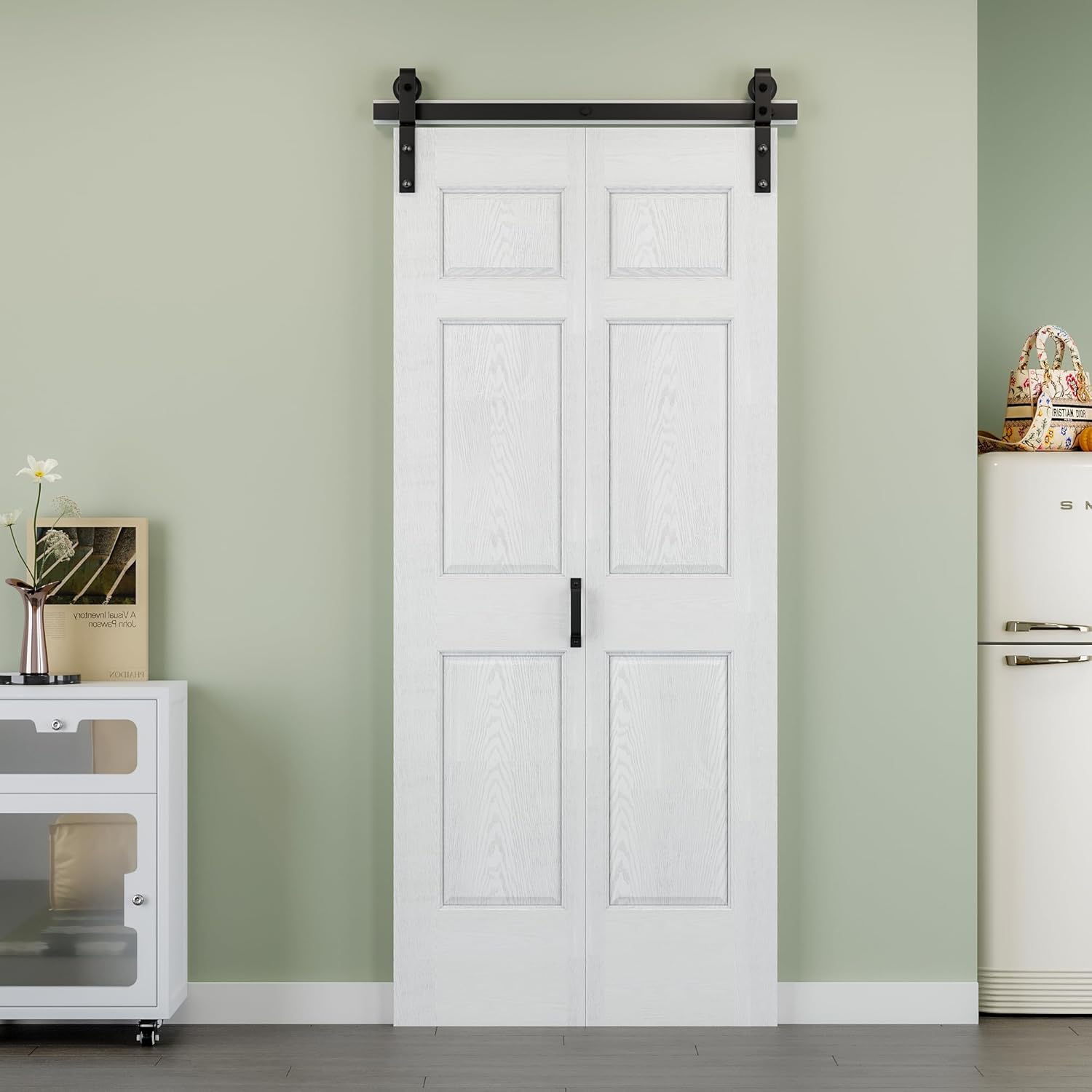 32 x 84 Bi-Fold Barn Door with Track Kit for Closet Spaces