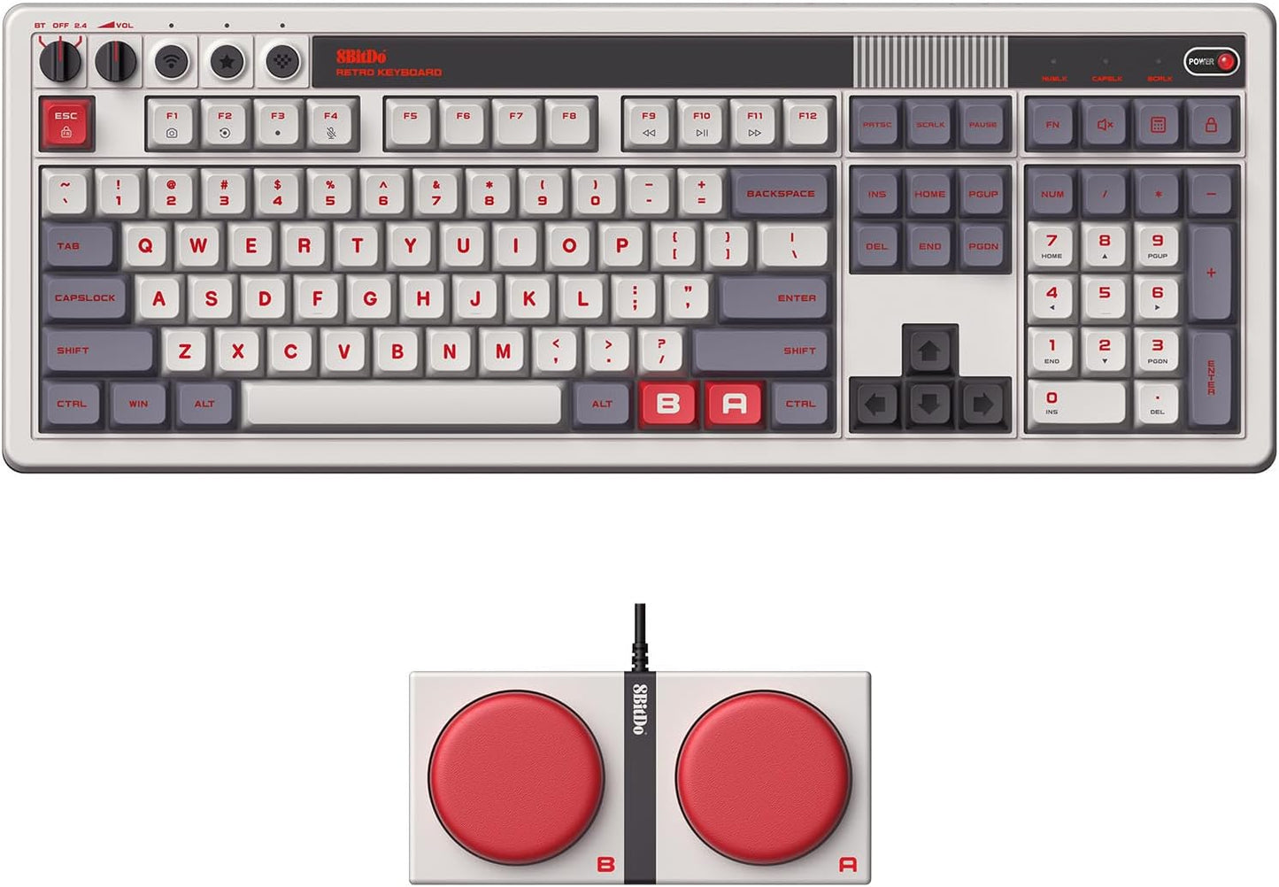 8BitDo Retro 108 Mechanical Keyboard: Wireless Gaming Delight