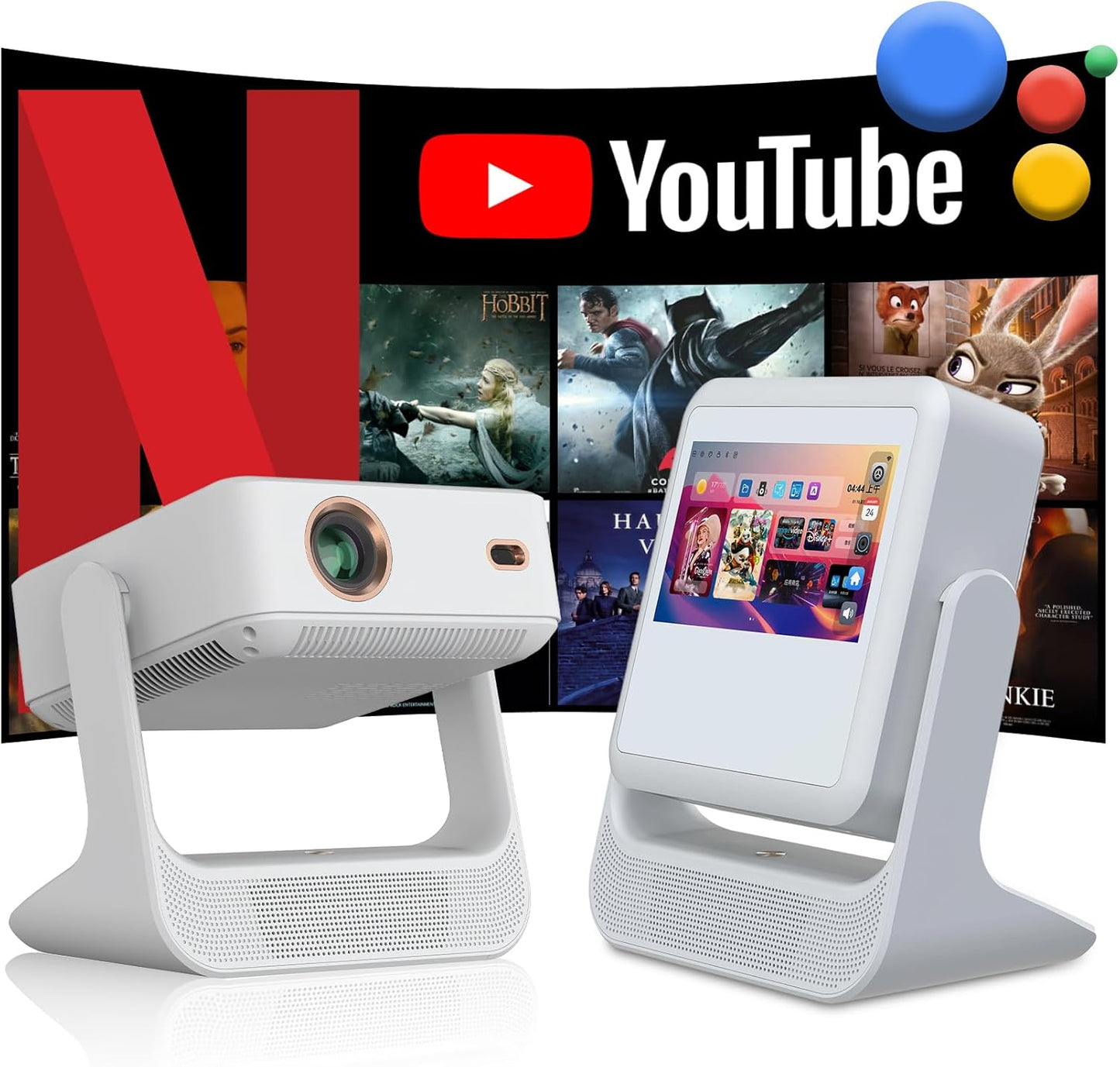 TouchScreen Smart Portable Projector with 4K Support and WiFi6