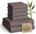 100% Viscose Bamboo Queen Sheet Set S Gray - 6 Pc Cooling