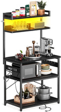 Casaottima 5-Tier Bakers Rack: Power Outlet, LED Lights, Coffee Bar & Storage!