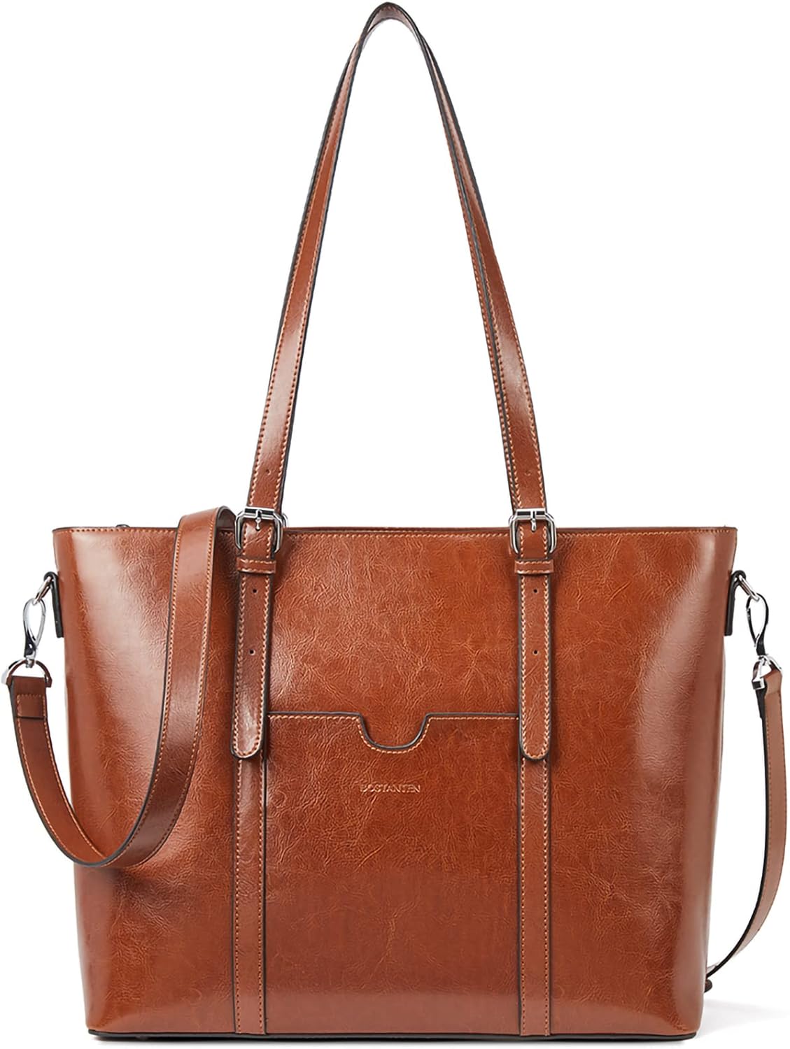 BOSTANTEN Womens Leather Laptop Tote for Office Use and Style