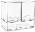 Sorbus Acrylic Storage Containers 3-Pack - Clear Stackable Drawers