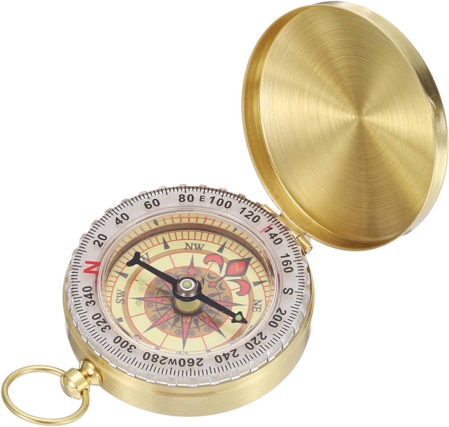 Brass Glow-in-the-Dark Pocket Compass by PATIKIL