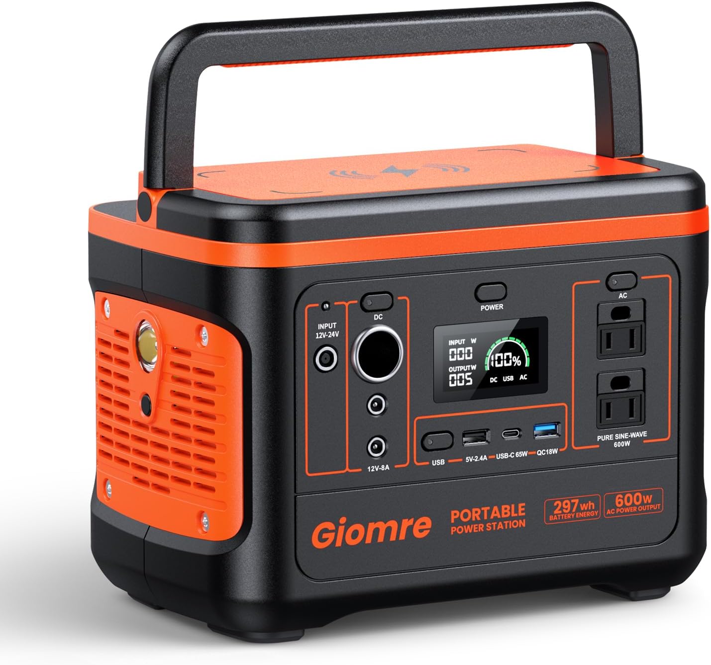Portable Power Station with 297Wh Lithium Battery for Outdoors