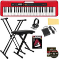 Casio Casiotone CT-S200 61-Key Portable Keyboard - Red Bundle