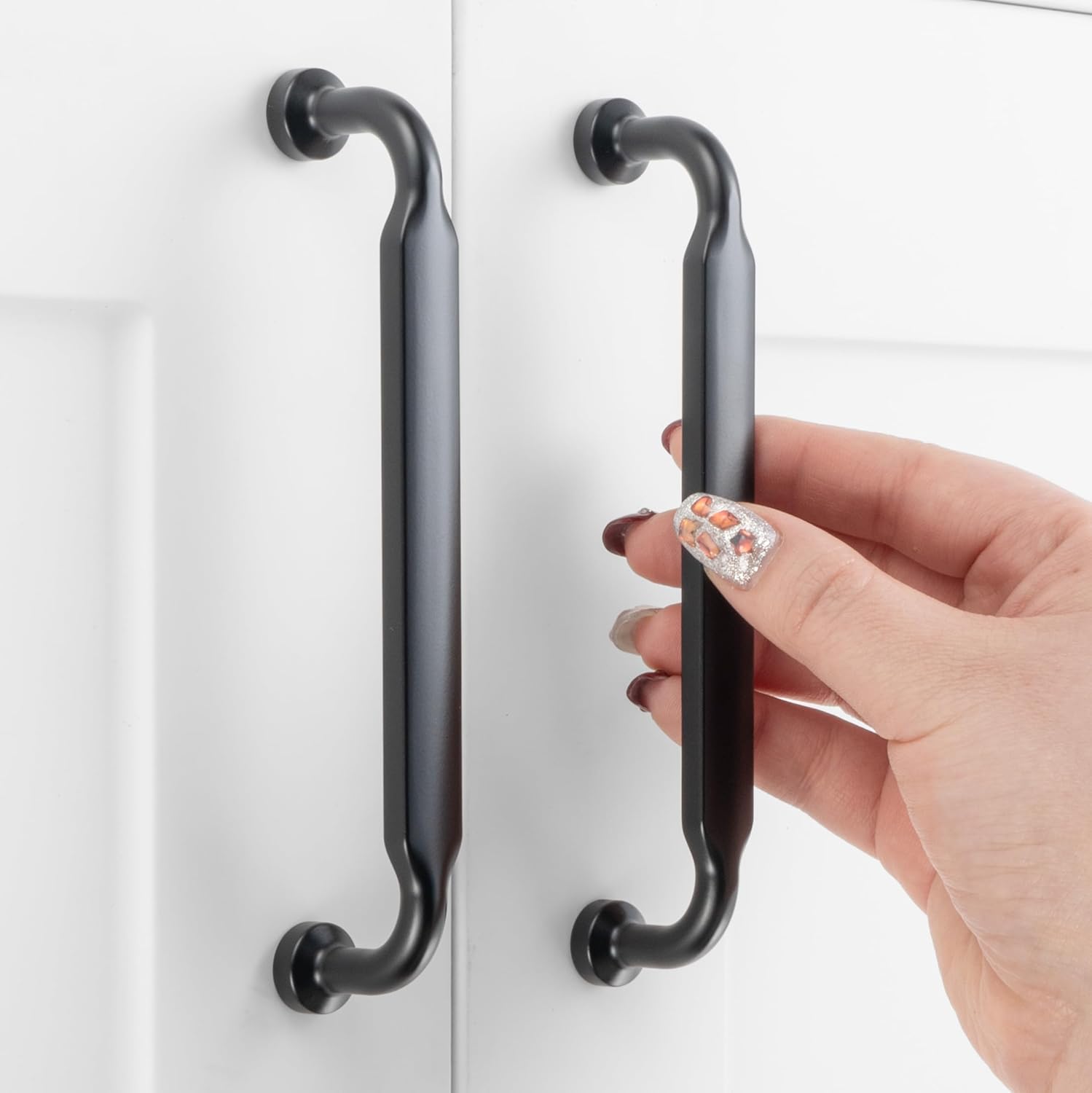 10 Pack 5 Inch Matte Black Cabinet Pulls for Kitchen Hardware