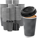 16 oz Insulated Disposable Coffee Cups with Lids - 500 Pack