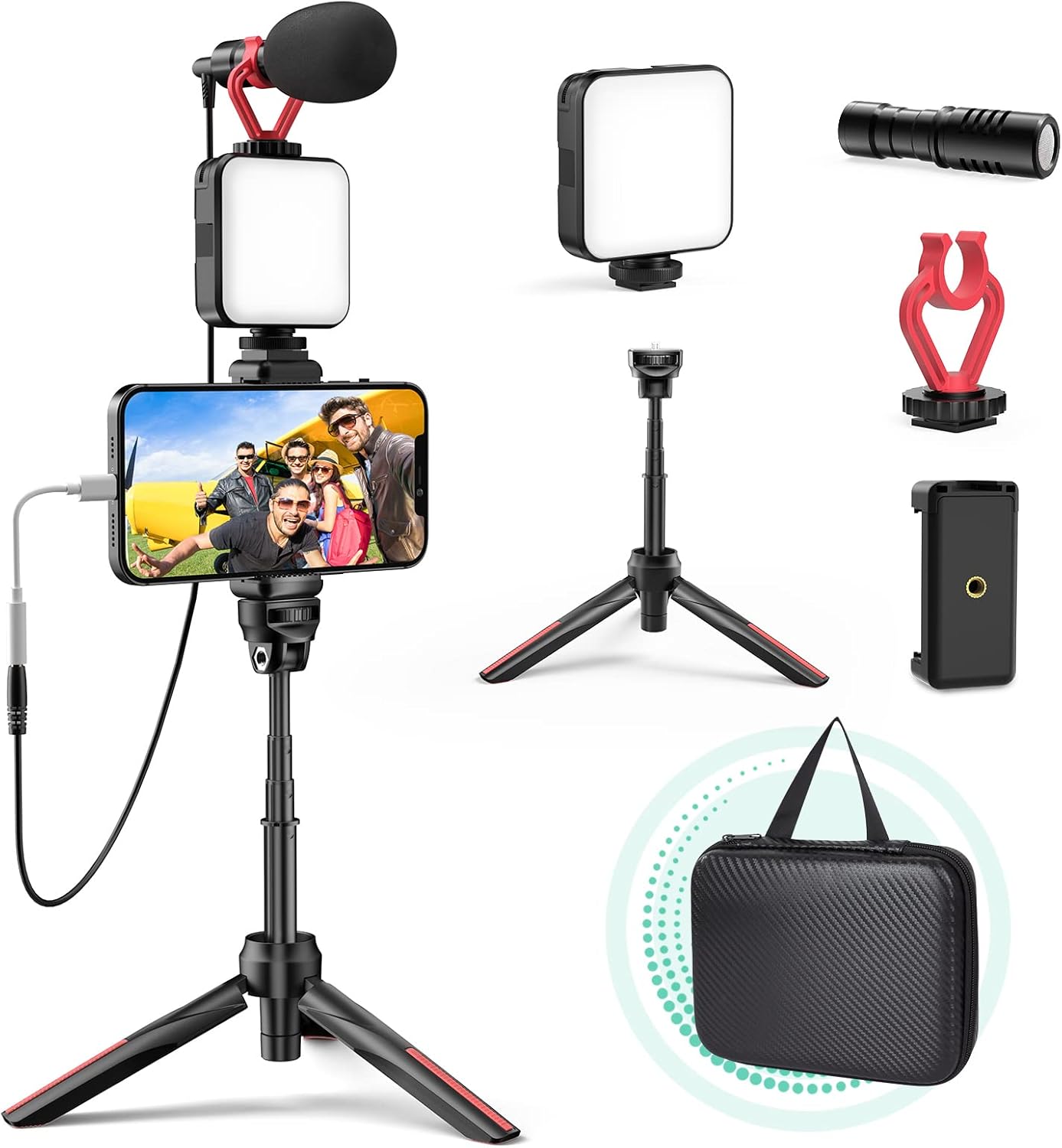 Smartphone Video Vlogging Kit with LED Light and Tripod