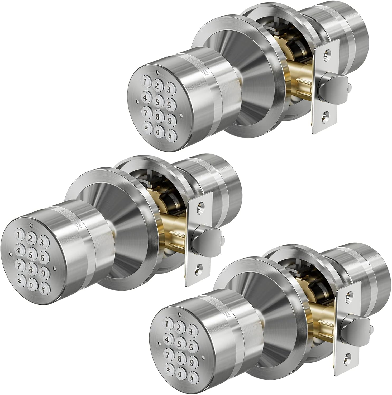 Keyless Digital Electronic Entry Security Door Lock - 3 Pack