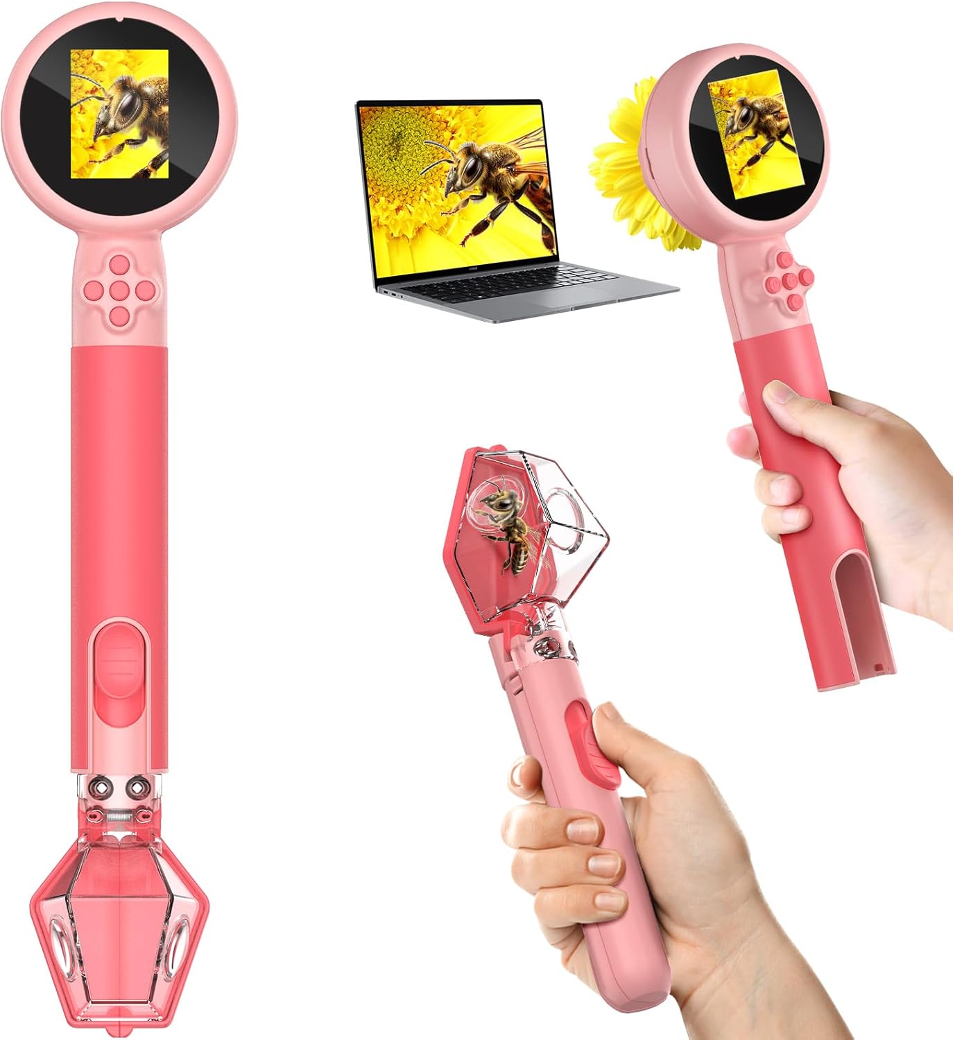 Microscope for Kids with Bug Catcher - 1080P HD Portable Kit