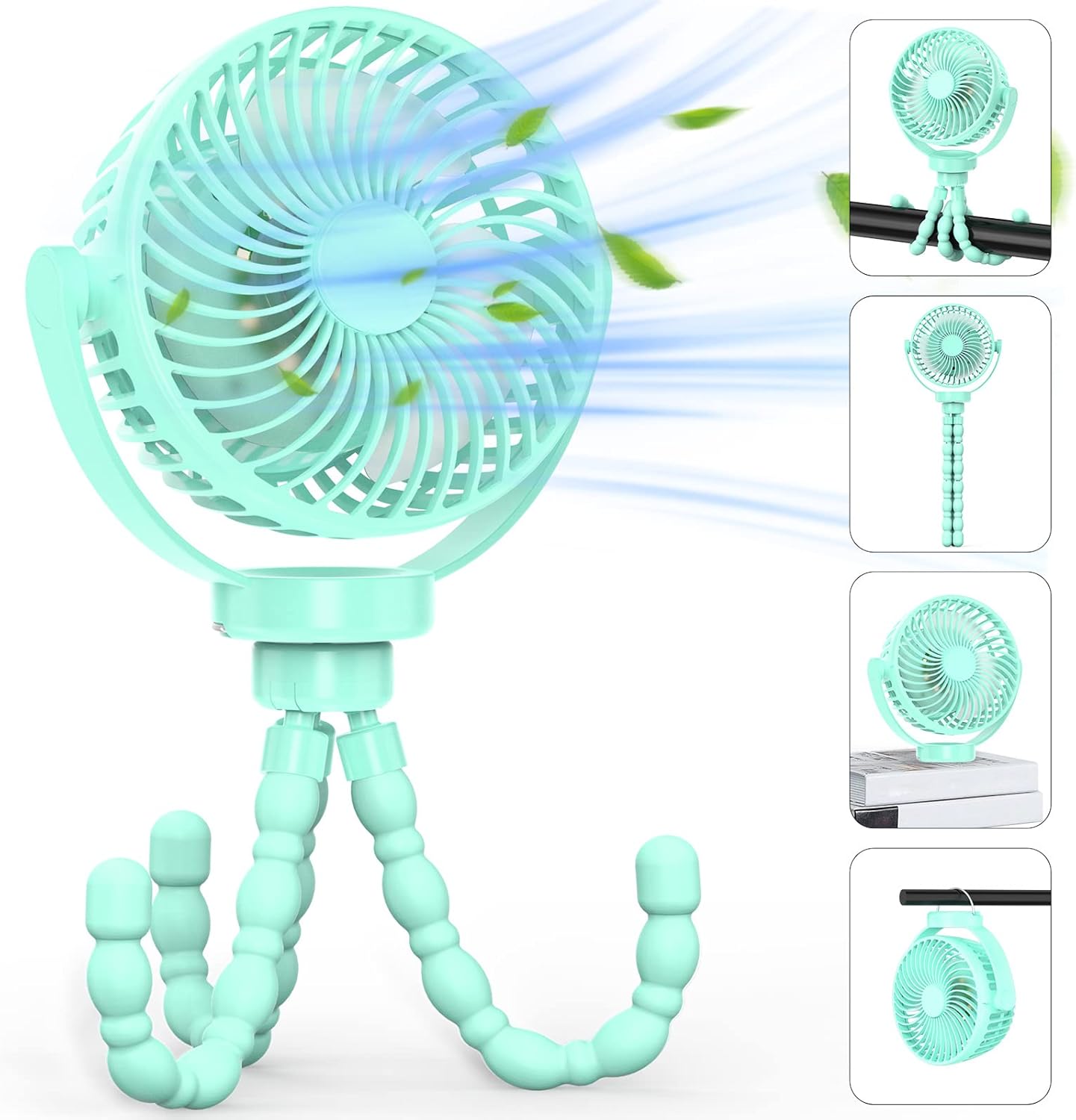 Portable Clip-On Baby Stroller Fan with LED Lights - Stay Cool Anywhere!