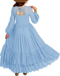 Girls Boho Backless Lace Tulle Maxi Dress (Size 6-12) - Party Ready