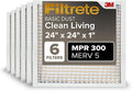 Filtrete 24x24x1 Air Filter MPR 300 MERV 5 - 6-Pack