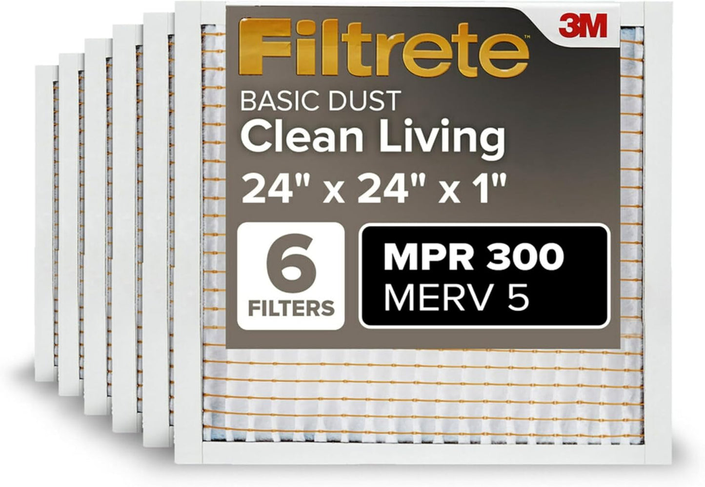 Filtrete 24x24x1 Air Filter, MPR 300 for Clean Living