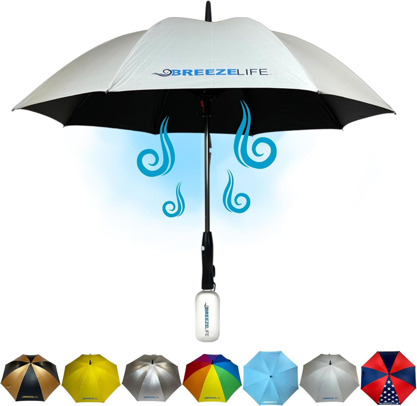 Original Mister Breeze Sun Umbrella with Fan and Mister for Summer