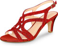 PIZZ ANNU Amelia Heels Sandals Sparkle Crystal Slingback - Dressy 3in