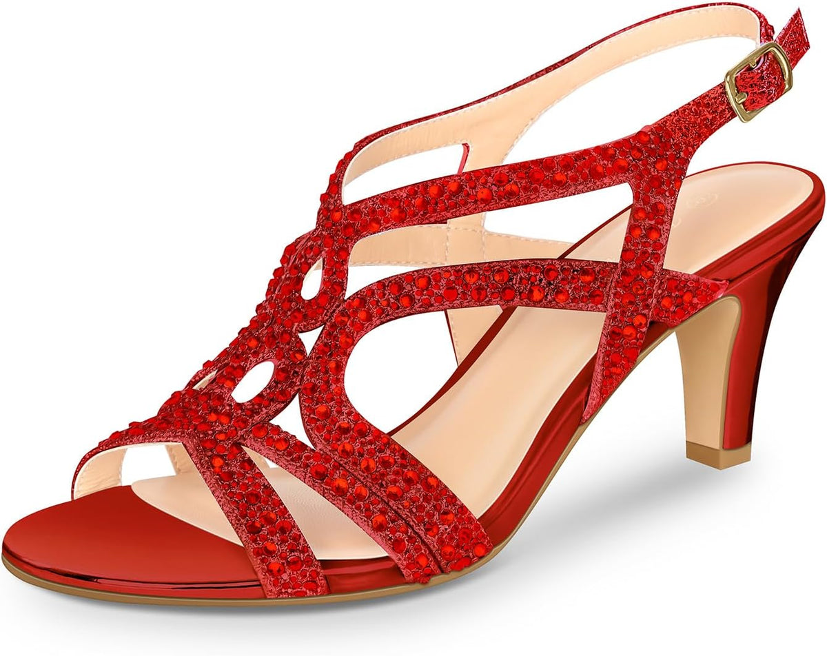 PIZZ ANNU Women's Amelia Heels Sandals for Party Wedding Events