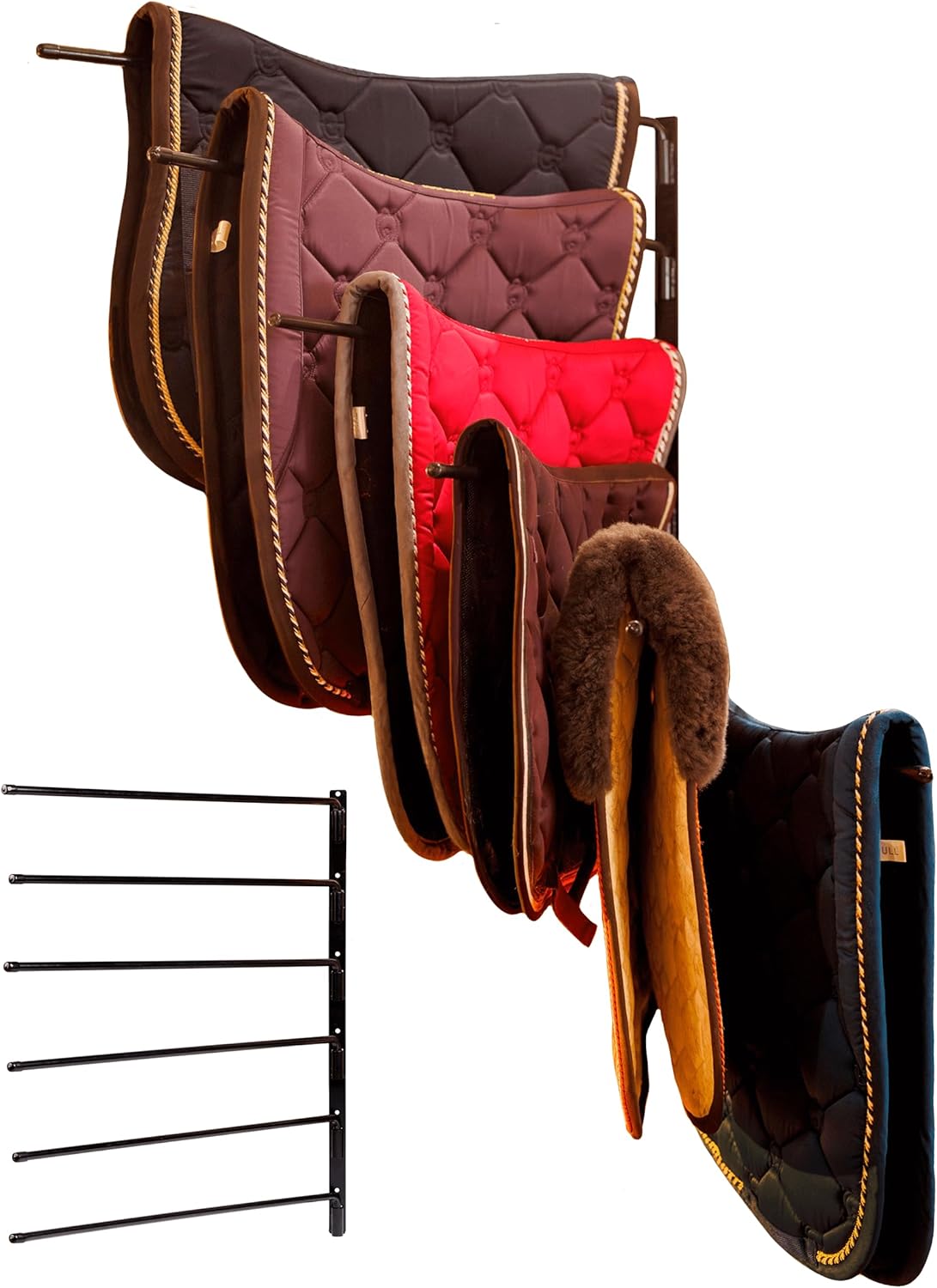 Swing-Out Saddle Pad Rack - Six Arms Horse Holder