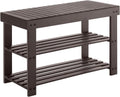 Bamboo 3-Tier Shoe Rack Bench for Entryway and Living Room
