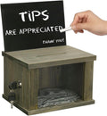 Vintage Weathered Gray Wood Tip Donation Comment Box - Secure Viewable