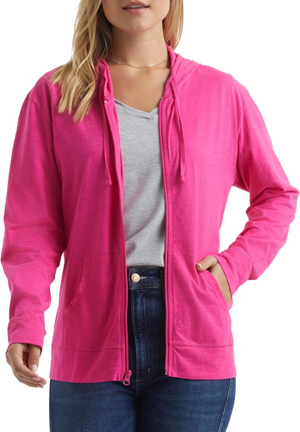 Hanes Women's Slub Knit Hoodie: Cozy Cotton Zip-Up